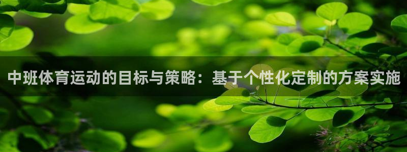 米兰体育app下载：中班体育运动的目标与策略：基于个性化定制的方案实施